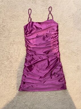bp Satin Spaghetti Strap Mini Dress - Magenta